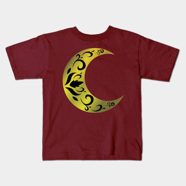 MOON, METAL MOON, NEW MOON, MOON ART, WICCA MOON Kids T-Shirt by RENAN1989